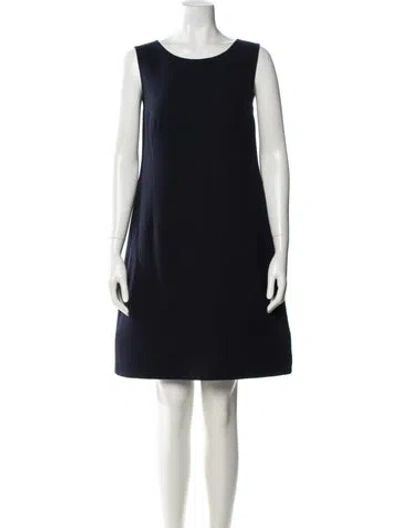 Pre-owned Akris Wool Mini Dress In Blue