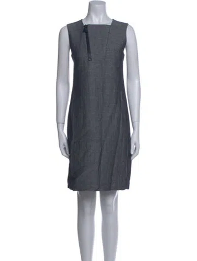 Pre-owned Akris Wool Mini Dress In Blue