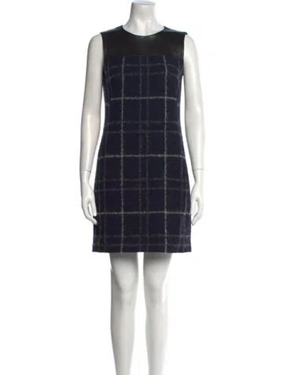 Pre-owned Akris Wool Mini Dress In Blue