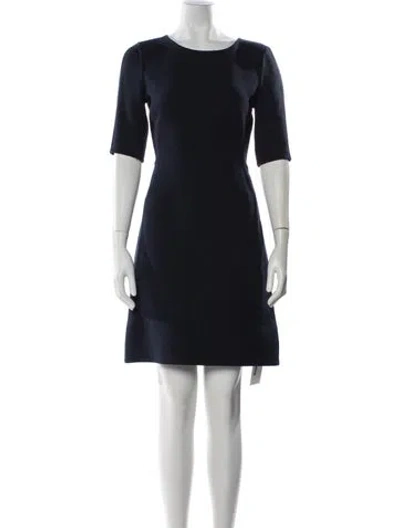 Pre-owned Akris Wool Mini Dress In Blue