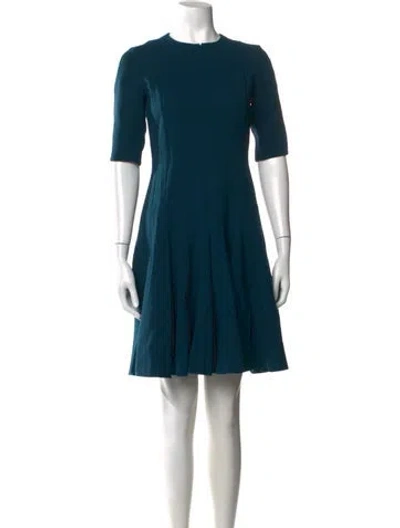 Pre-owned Akris Wool Mini Dress In Blue