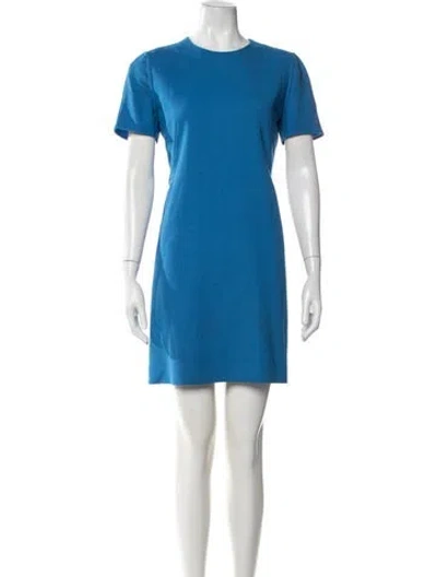 Pre-owned Akris Wool Mini Dress In Blue