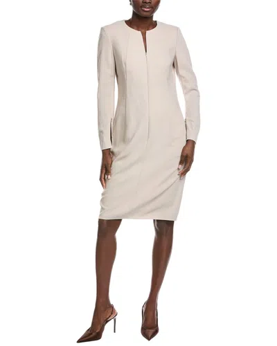 Akris Wool Mini Dress In Neutral