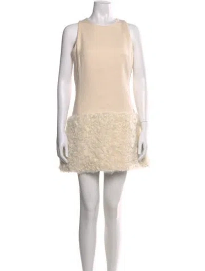 Pre-owned Akris Wool Mini Dress In Neutral