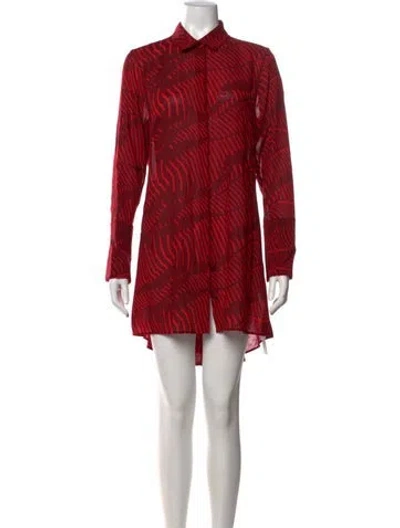 Pre-owned Akris Wool Mini Dress In Red