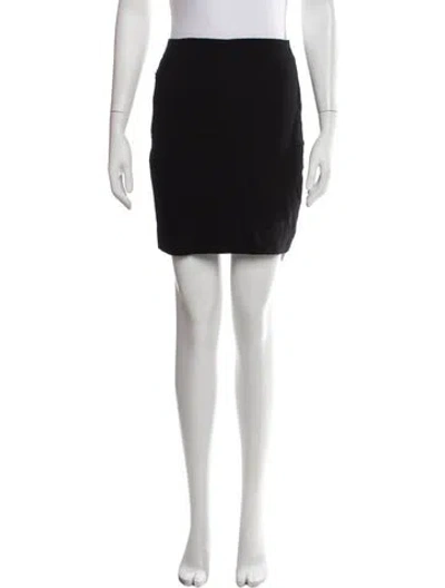 Pre-owned Akris Wool Mini Skirt In Black