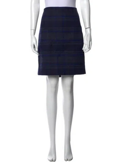 Pre-owned Akris Wool Mini Skirt In Blue