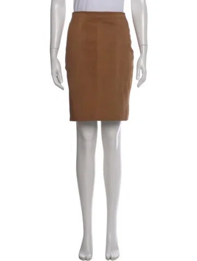 Pre-owned Akris Wool Mini Skirt In Brown
