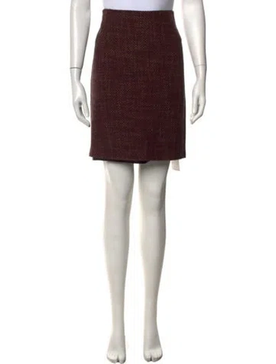 Pre-owned Akris Wool Mini Skirt In Brown