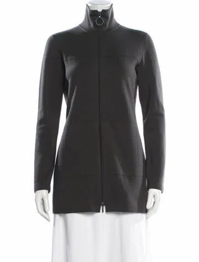 Pre-owned Akris Wool Mock Neck Sweater In Black