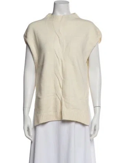 Pre-owned Akris Wool Mock Neck Sweater In Neutral