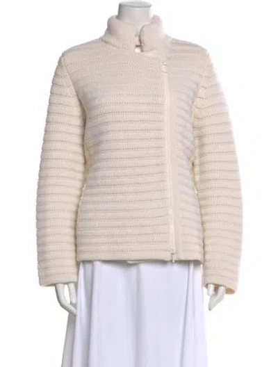 Pre-owned Akris Wool Mock Neck Sweater In Neutral