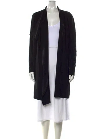 Pre-owned Akris Wool Open Front Sweater In Black