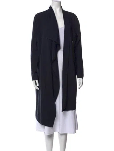 Pre-owned Akris Wool Open Front Sweater In Black
