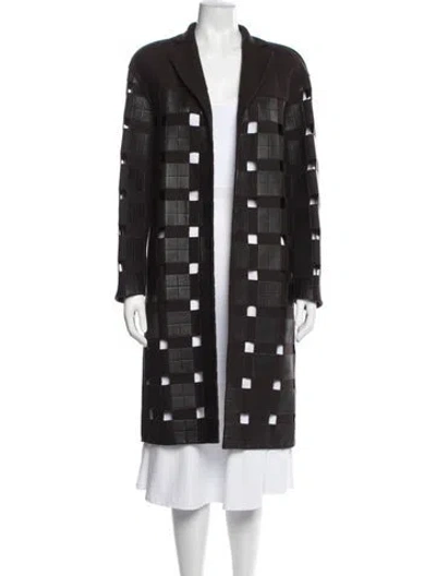 Pre-owned Akris Wool Patterned Coat In Brown
