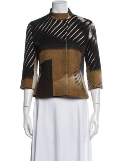 Pre-owned Akris Wool Patterned Jacket In Black