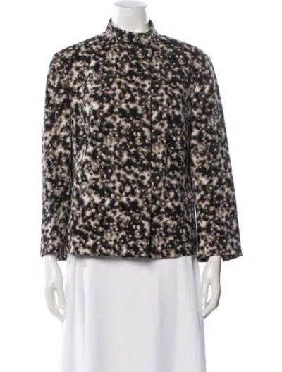 Pre-owned Akris Wool Patterned Jacket In Brown
