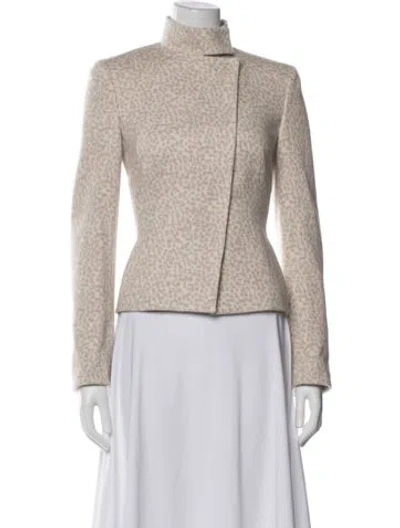 Pre-owned Akris Wool Patterned Jacket In Neutral