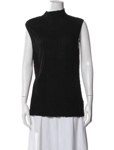 Pre-owned Akris Wool Patterned Sweater In Black