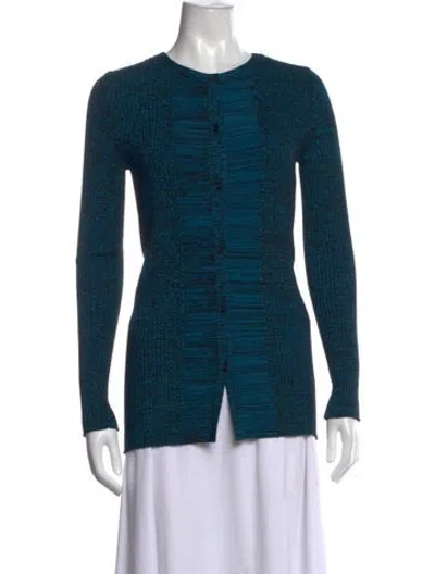 Pre-owned Akris Wool Patterned Sweater In Blue