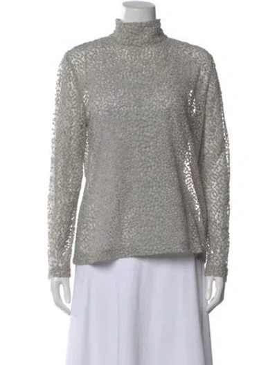 Pre-owned Akris Wool Patterned Sweater In Gray