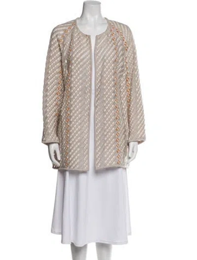 Pre-owned Akris Wool Patterned Sweater In Neutral