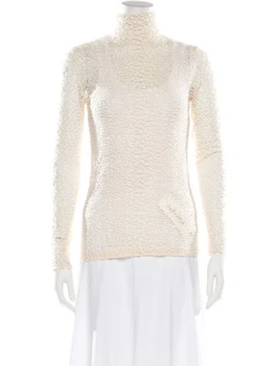 Pre-owned Akris Wool Patterned Top In Neutral