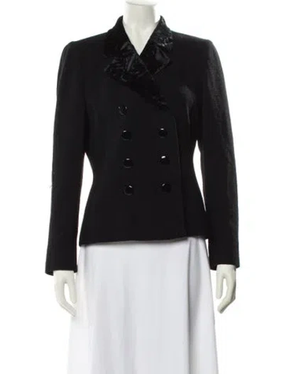 Pre-owned Akris Wool Plaid Print Blazer In Gray