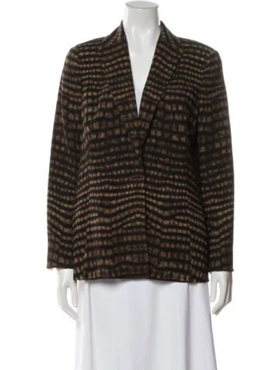 Pre-owned Akris Wool Plaid Print Blazer In Neutral