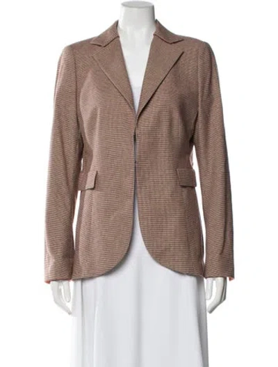 Pre-owned Akris Wool Plaid Print Blazer In Neutral