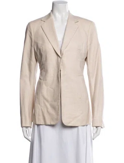 Pre-owned Akris Wool Plaid Print Blazer In Neutral