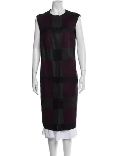 Pre-owned Akris Wool Plaid Print Coat In Multicolor