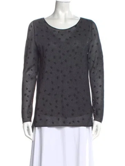 Pre-owned Akris Wool Polka Dot Print Top In Gray