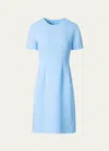 Akris Wool Princess Seam Sheath Dress In Light Blue