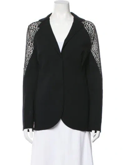 Pre-owned Akris Wool Printed Jacket In Black