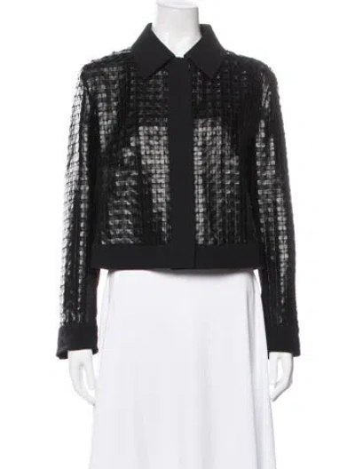 Pre-owned Akris Wool Printed Jacket In Black