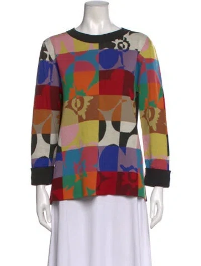 Pre-owned Akris Wool Printed Sweater In Black