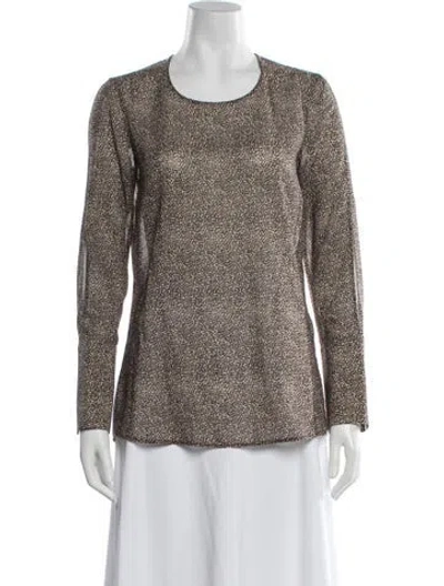 Pre-owned Akris Wool Printed Sweatshirt In Brown