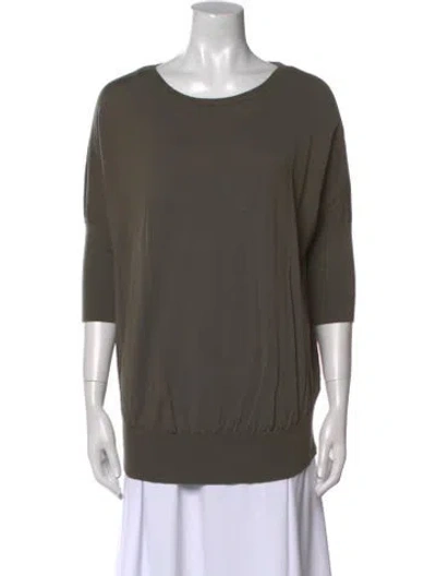 Pre-owned Akris Wool Scoop Neck Sweater In Brown