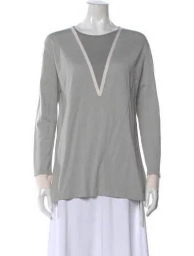 Pre-owned Akris Wool Scoop Neck Sweater In Gray