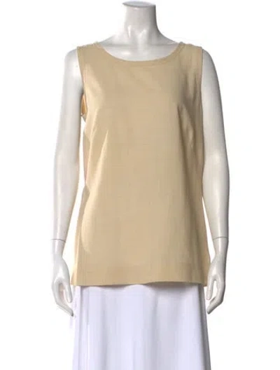 Pre-owned Akris Wool Scoop Neck Top In Neutral