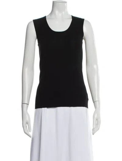 Pre-owned Akris Wool Scoop Neck Top In White