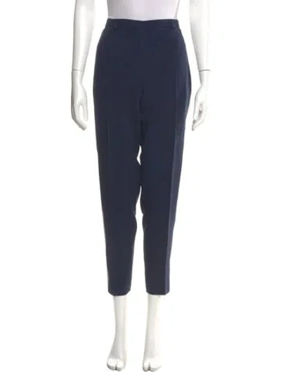 Pre-owned Akris Wool Skinny Leg Pants In Blue
