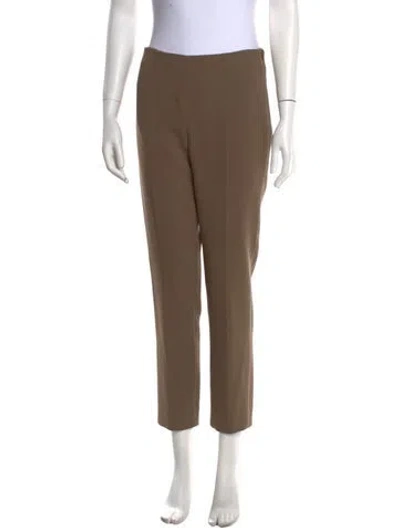 Pre-owned Akris Wool Skinny Leg Pants In Brown