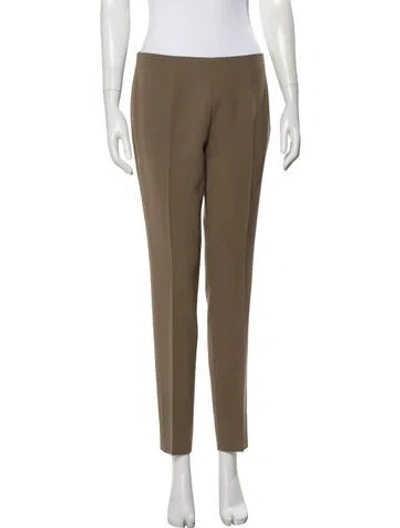 Pre-owned Akris Wool Skinny Leg Pants In Brown