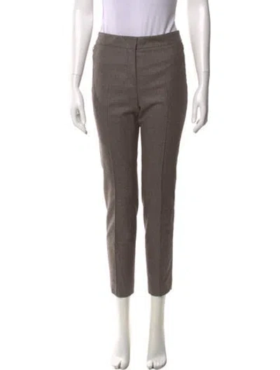 Pre-owned Akris Wool Skinny Leg Pants In Brown