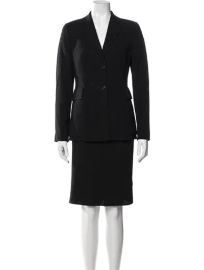 Pre-owned Akris Wool Skirt Set In Black