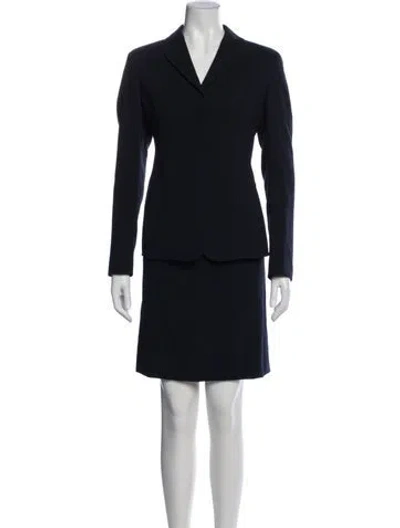 Pre-owned Akris Wool Skirt Set In Blue