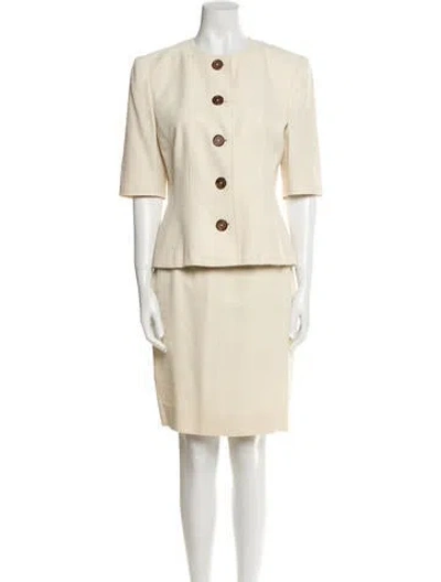 Pre-owned Akris Wool Skirt Suit In Neutral