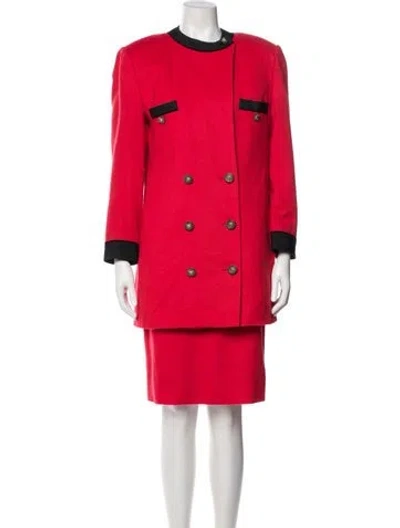 Pre-owned Akris Wool Skirt Suit In Red